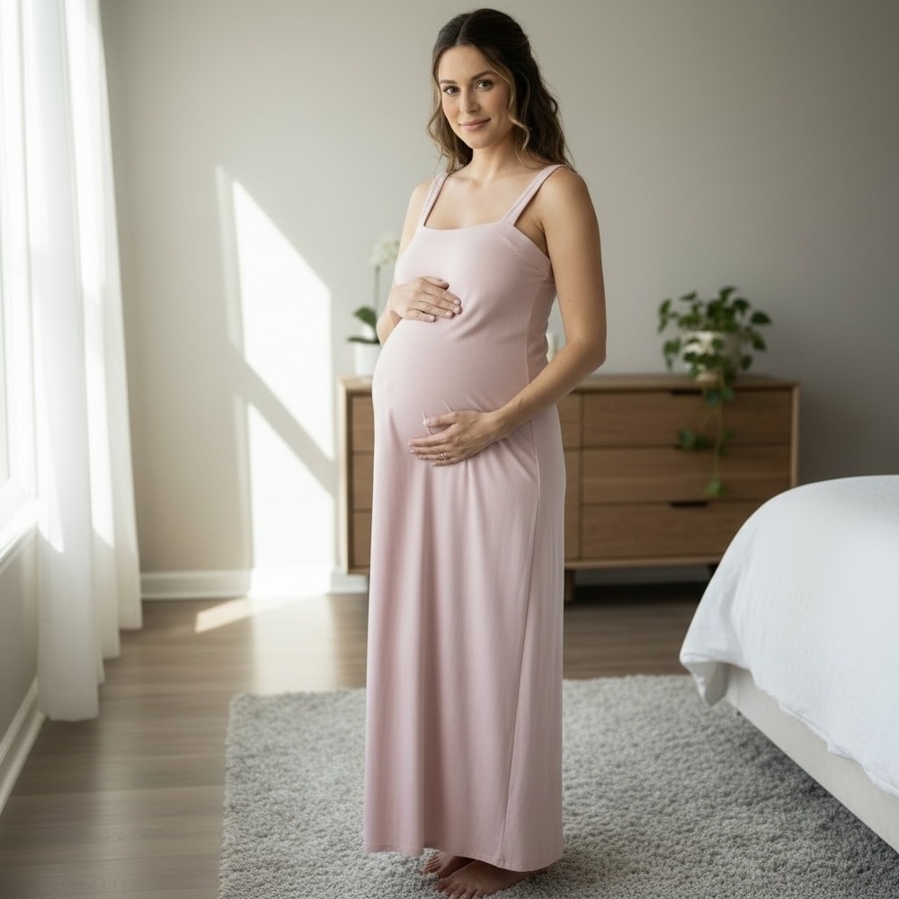 STOWAWAY Collection Cara Maternity Maxi Dress Dusty Rose‎ Pink Size M